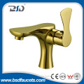 High quality lavatory golden solid chrome plated gold brass basin faucet